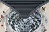 Berlin, vue du parlement depuis l'�difice transform� du Reichstag